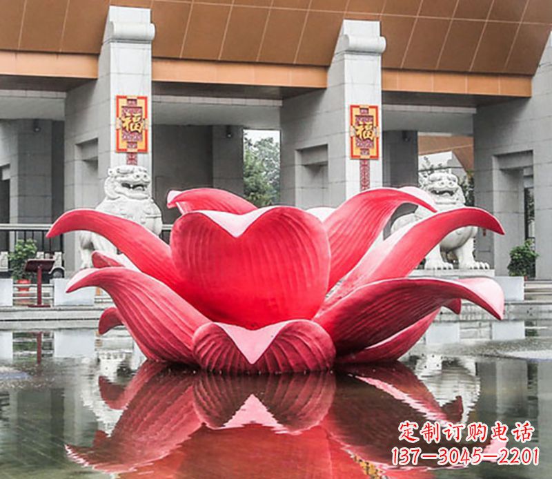 威海广场不锈钢荷花景观雕塑