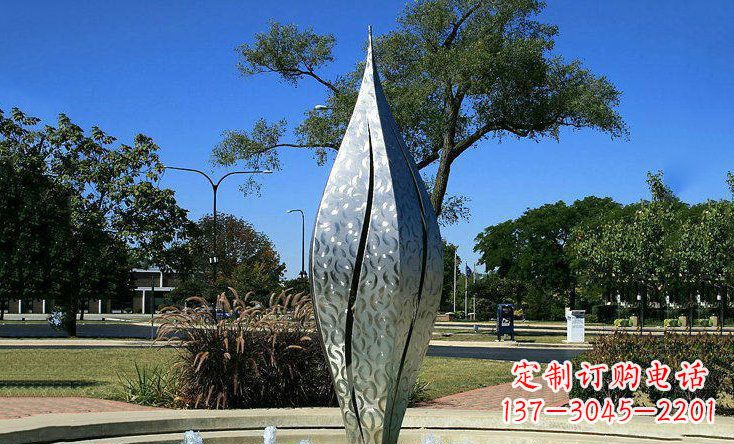 威海锦绣花骨朵不锈钢喷泉雕塑