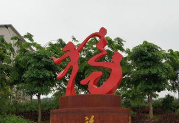 威海精致大气的不锈钢抽象福字雕塑