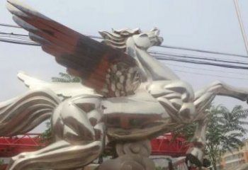 威海流畅优美的不锈钢飞马雕塑