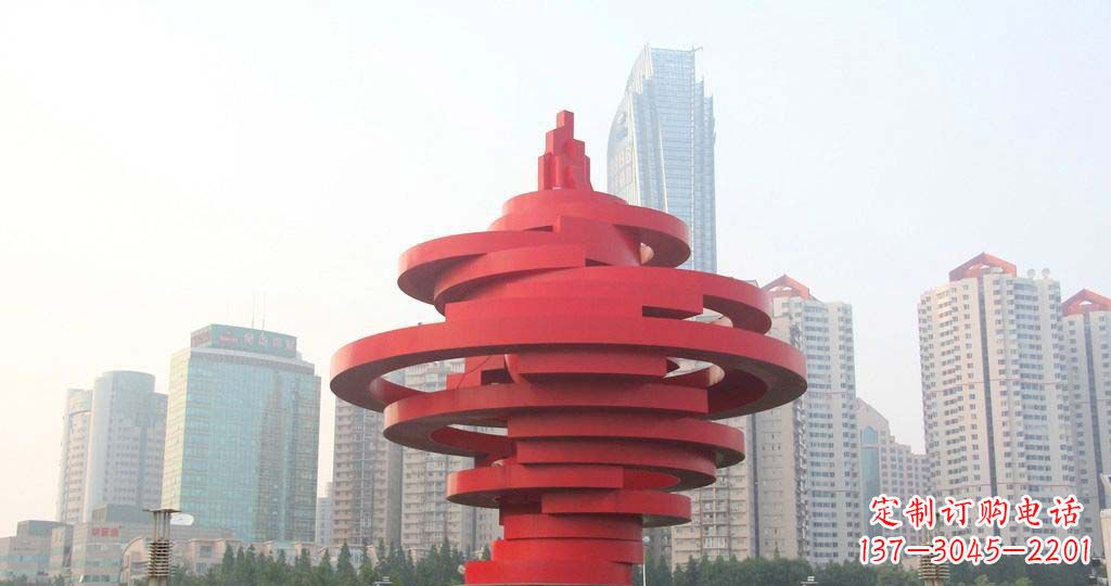 威海广场不锈钢火炬雕塑