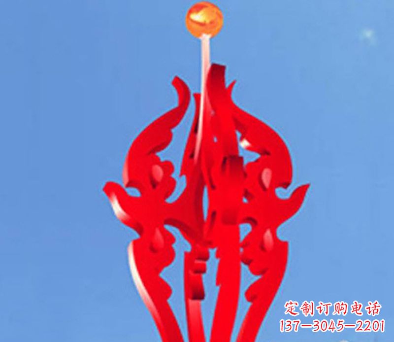 威海中领雕塑出品:不锈钢火苗抽象雕塑