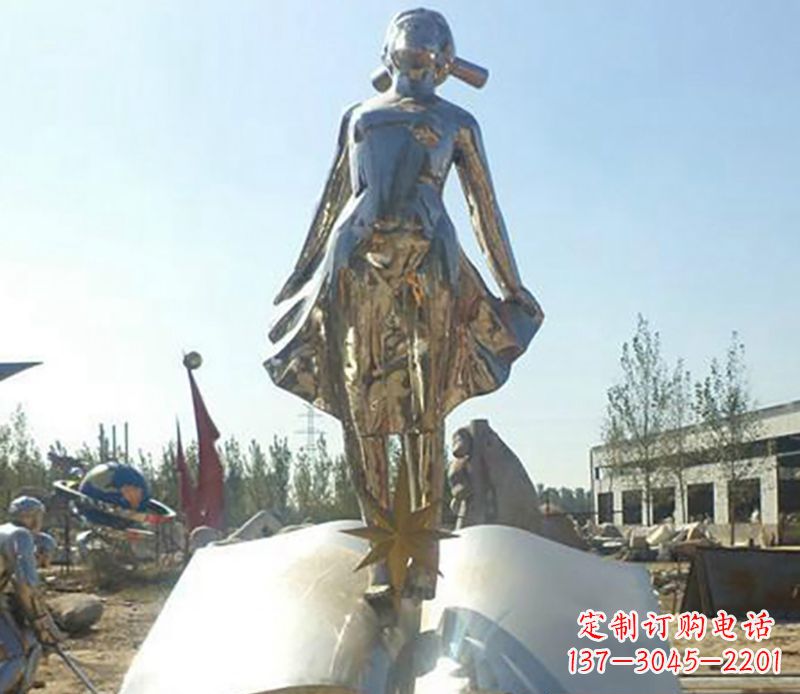 威海艺术精灵，不锈钢美女雕塑