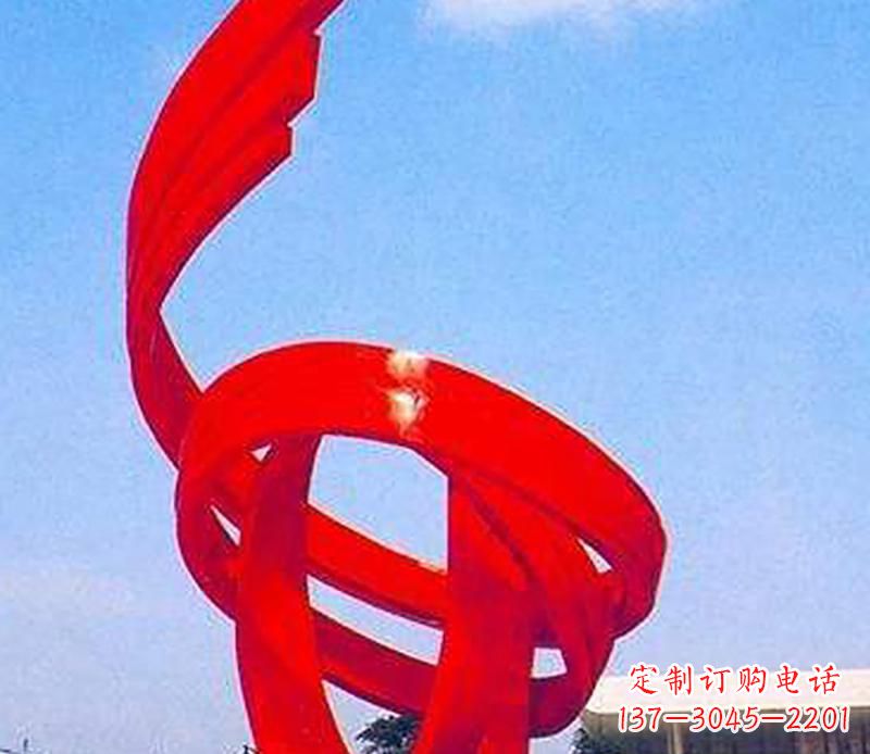 威海中领雕塑出品:不锈钢螺旋飘带景观雕塑