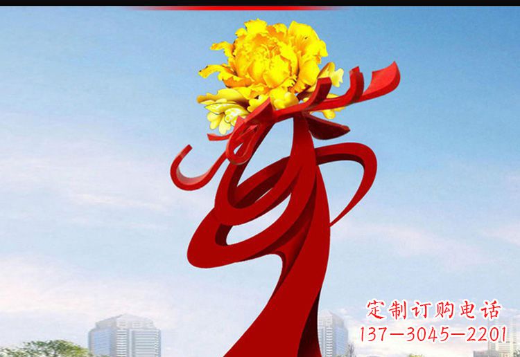威海欣赏静谧的雕塑之美:不锈钢牡丹花雕塑