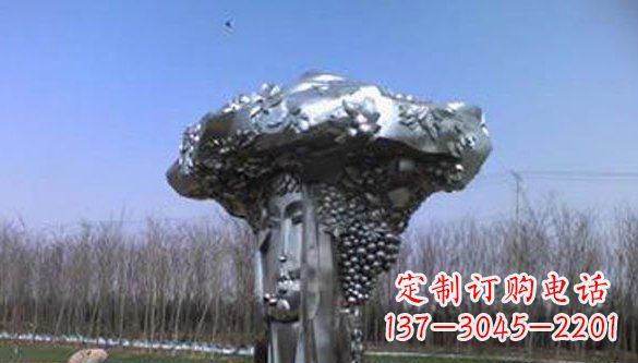 威海广场不锈钢葡萄抽象雕塑