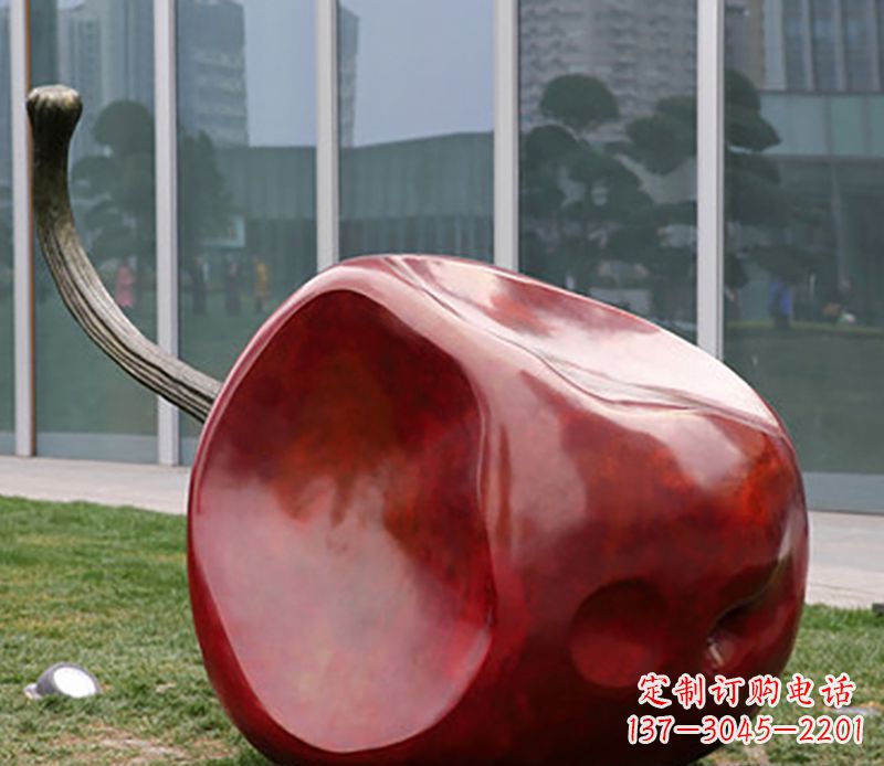 威海广场不锈钢苹果雕塑