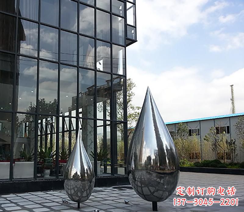 威海中领雕塑让你的城市更加美丽——不锈钢水滴雕塑