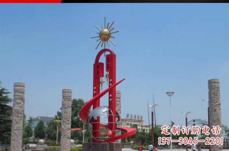 威海精美不锈钢太阳花雕塑