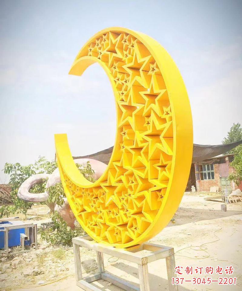威海魅力四射的五星月亮不锈钢雕塑