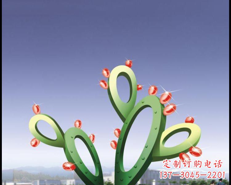 威海视觉焕发的不锈钢仙人掌景观雕塑