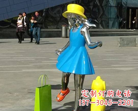 威海中领雕塑:极致的不锈钢小女孩雕塑