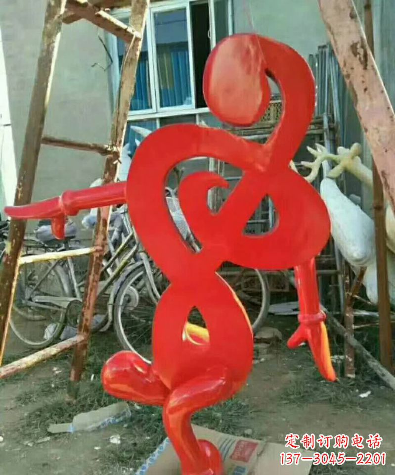 威海中领雕塑-不锈钢音符抽象雕塑