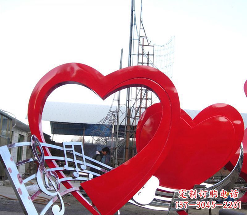 威海广场不锈钢音符桃心景观雕塑