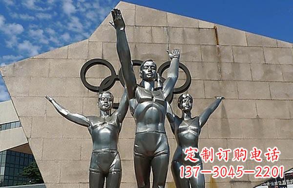 威海中领雕塑|不锈钢运动员雕塑