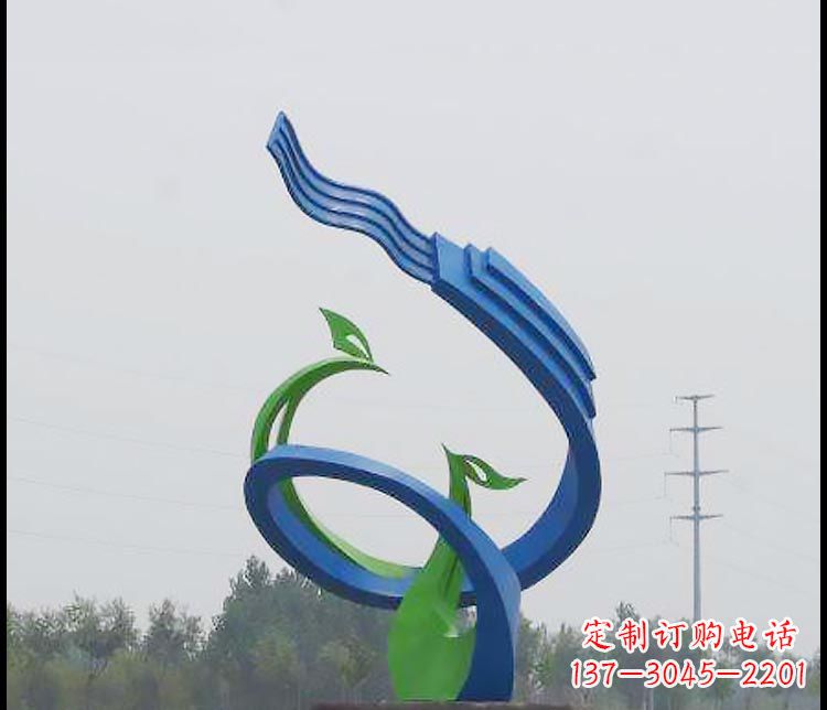 威海完美锻造,彩色不锈钢抽象凤凰雕塑