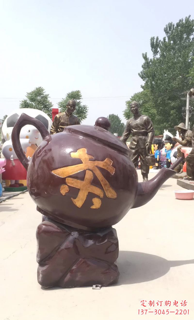 威海高质量广场茶壶铜雕塑
