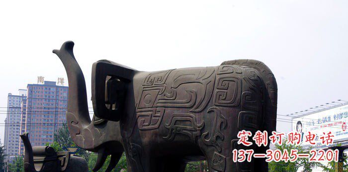 威海中领雕塑|大象铜雕塑
