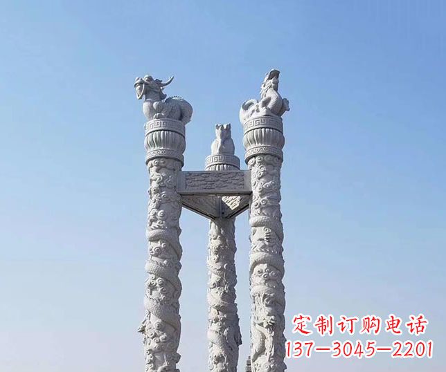 威海广场大理石龙柱景观石雕_2
