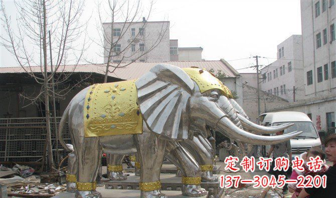威海巨大不锈钢大象雕塑