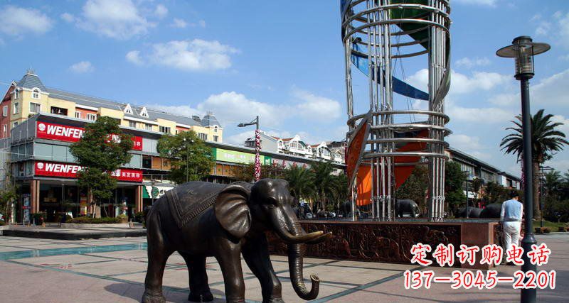 威海广场大象动物铜雕