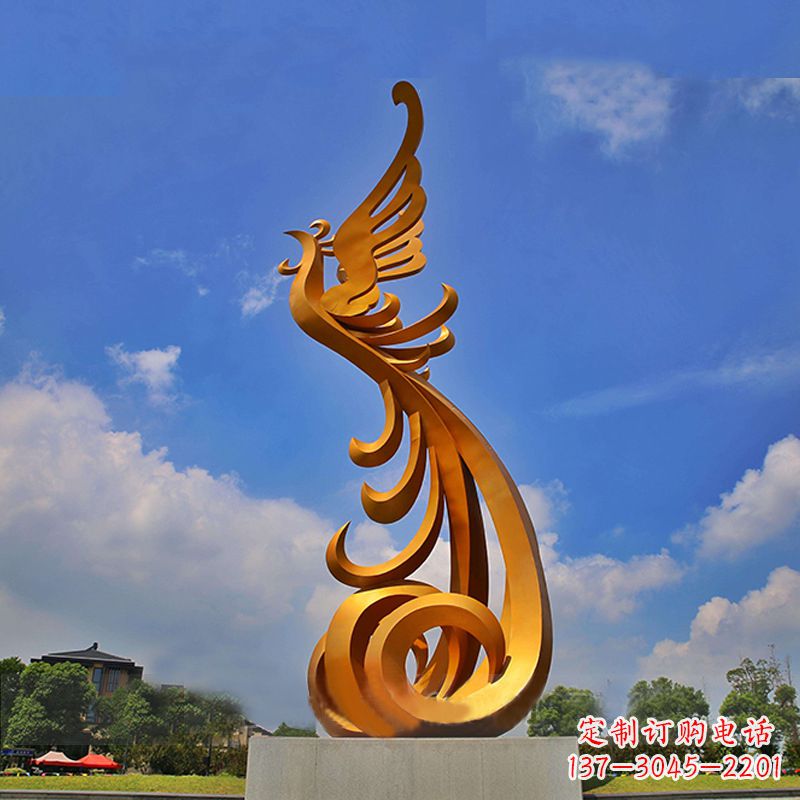 威海精美凤凰不锈钢雕塑