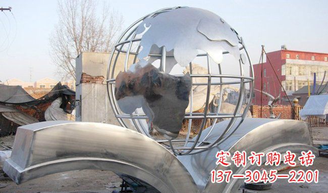 威海广场地球不锈钢雕塑