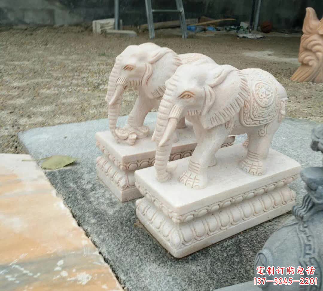 威海汇聚大象精神的石雕大象