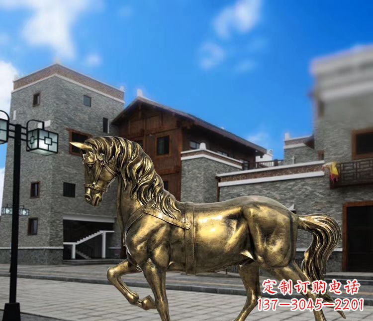 威海金色动物雕塑,点缀您的园林景观