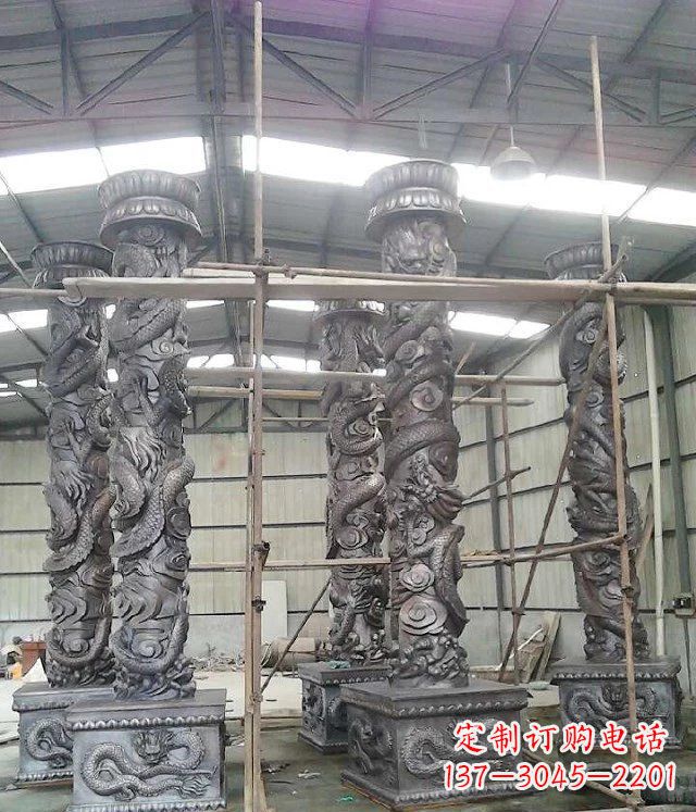 威海传统艺术雕刻精美大型仿铜龙柱