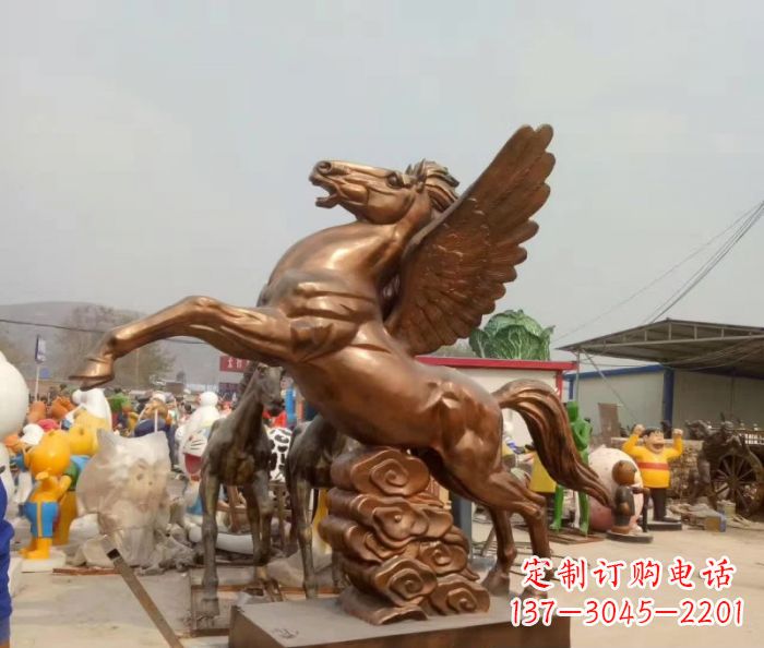 威海广场飞马铜雕,精美绝伦