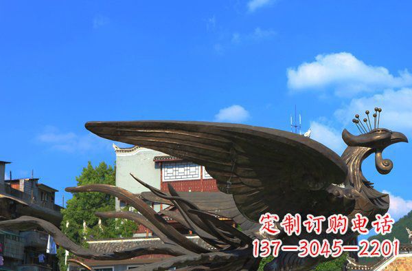 威海广场凤凰动物铜雕