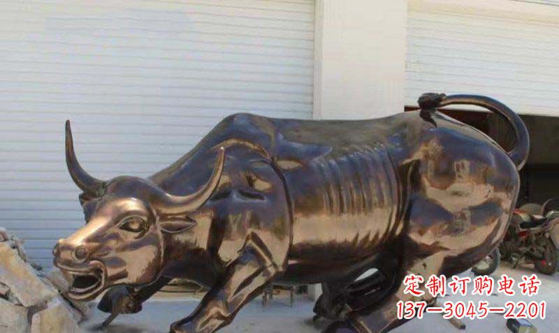 威海广场华尔街铜牛动物铜雕-优质的动物铜雕定制