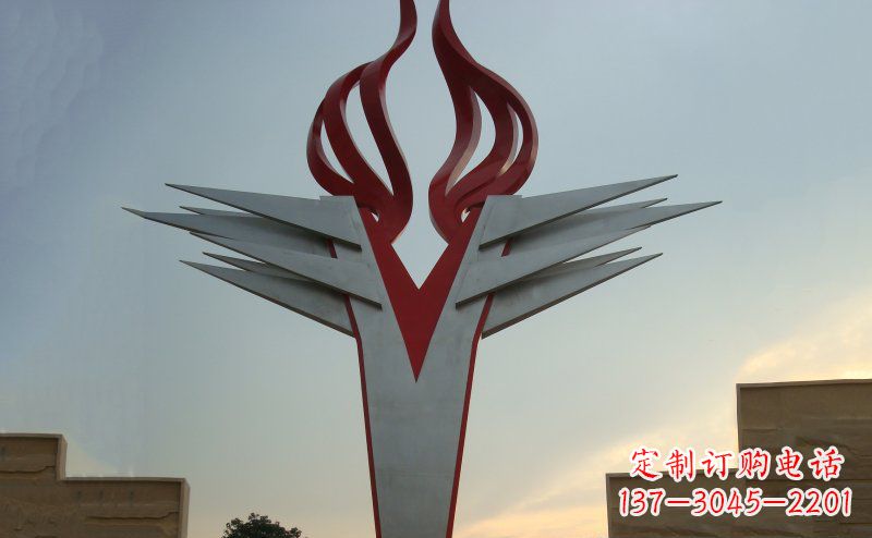 威海广场火炬不锈钢雕塑_1