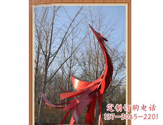 威海广场景观不锈钢凤凰雕塑