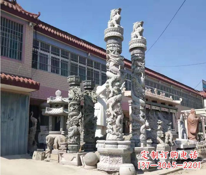 威海品质考究的大理石龙柱石雕