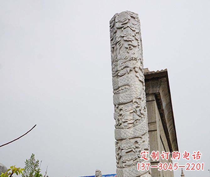 威海精美艺术品,象征霸气,盘龙柱石雕