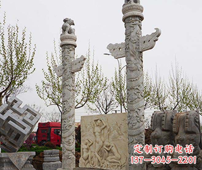 威海盘龙柱石雕华丽装点美丽家园