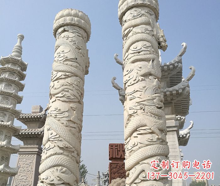 威海传承雄风,精美绝伦的盘龙柱石雕