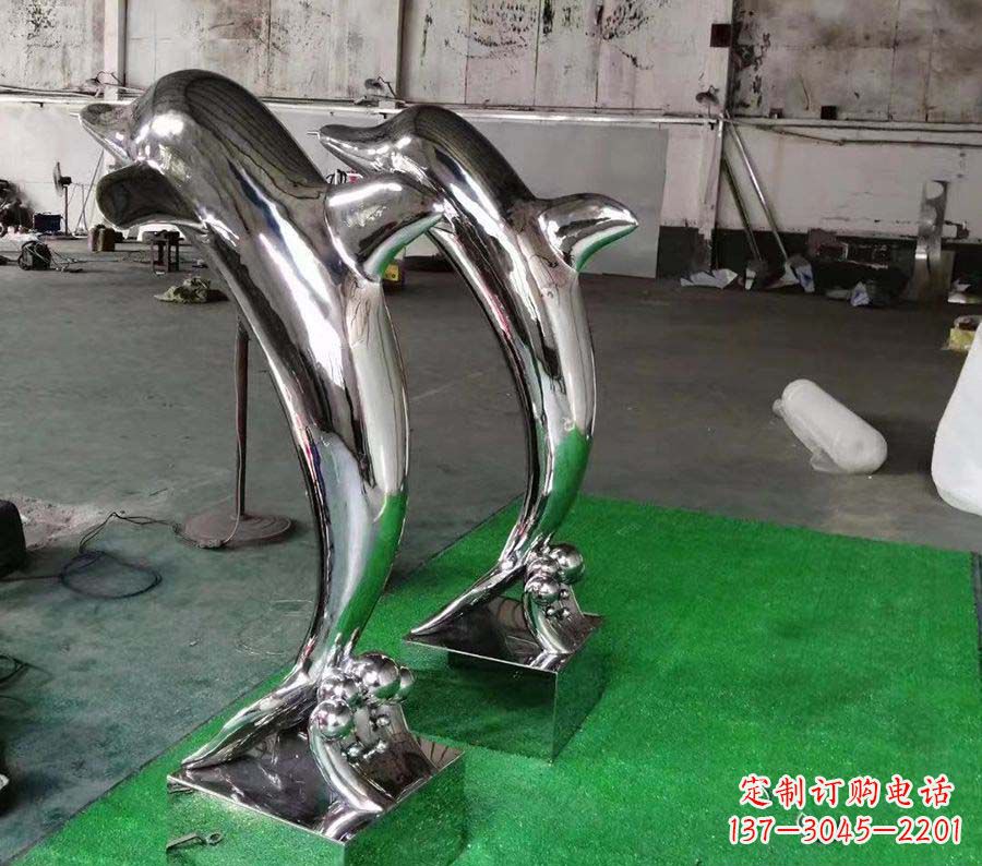 威海镜面不锈钢雕塑——海豚