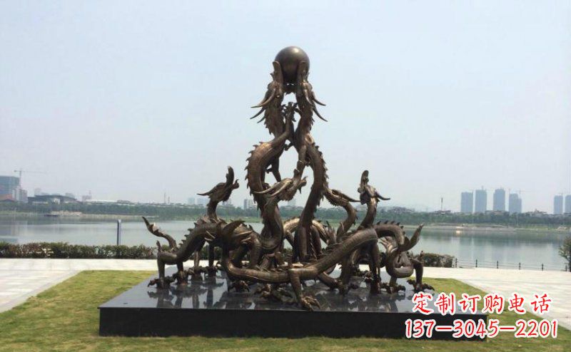 威海广场九龙不锈钢雕塑,雕刻永恒之美