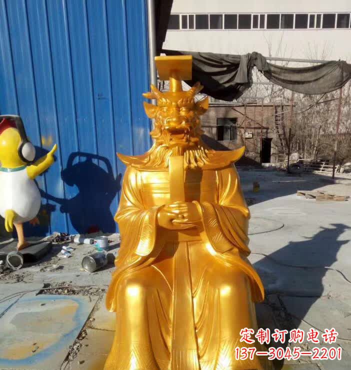 威海广场龙王铜雕