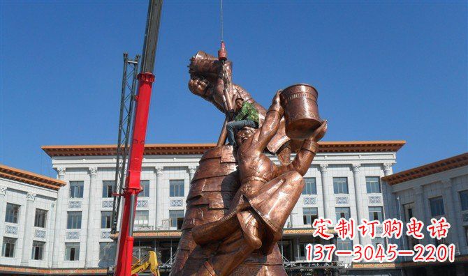 威海广场美女跳舞景观铜雕