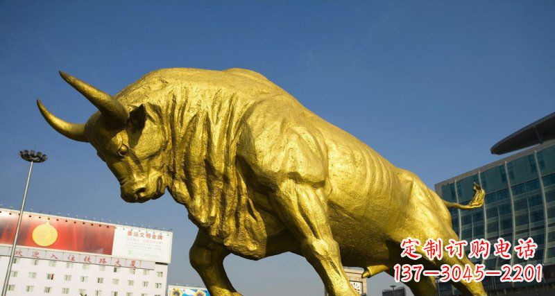 威海广场牛动物铜雕