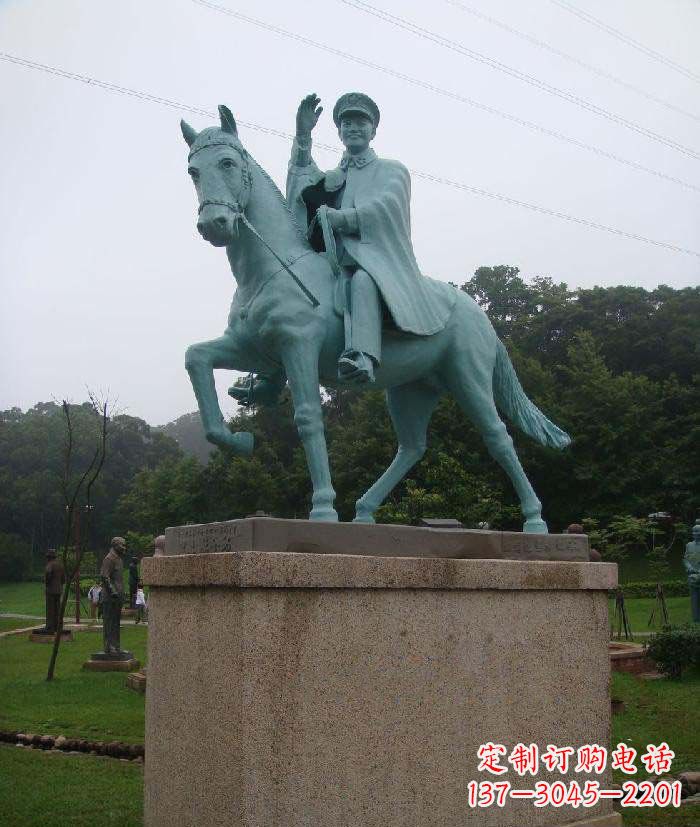 威海解放军景观铜雕骑马雕塑