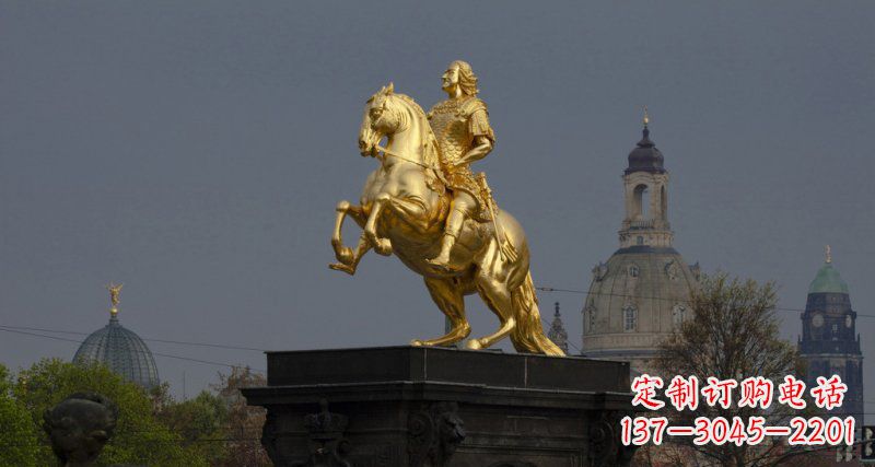 威海西方风格铜骑马雕塑
