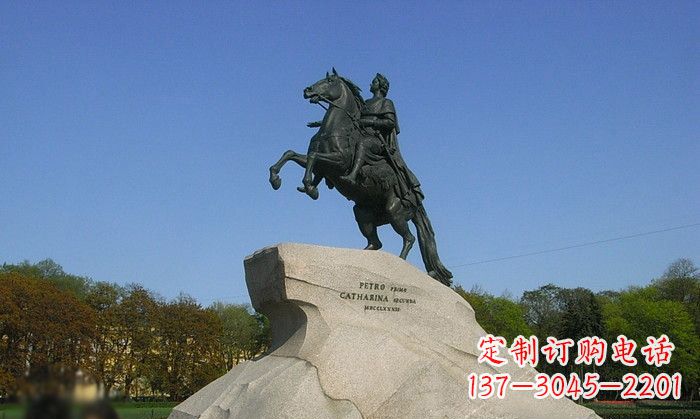 威海高贵威武的骑马铜雕