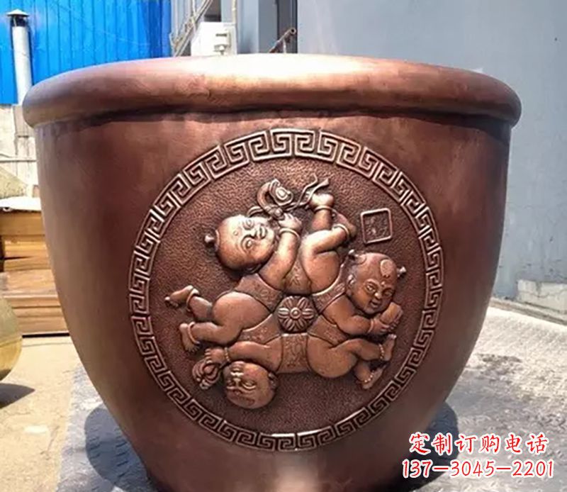 威海广场水缸铜雕塑