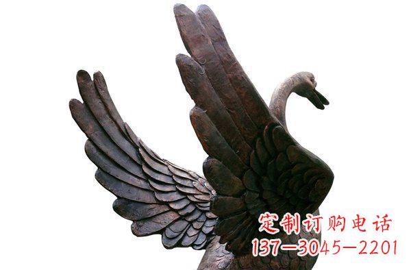 威海广场天鹅动物铜雕