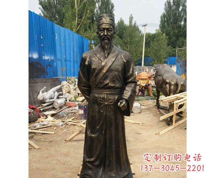 威海广场铜雕刘备人物雕塑